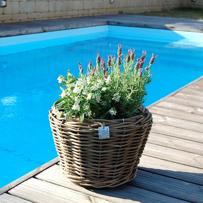 RATANOVÝ Kvetináč DRYPOT, Grey, Ø32x23 cm.