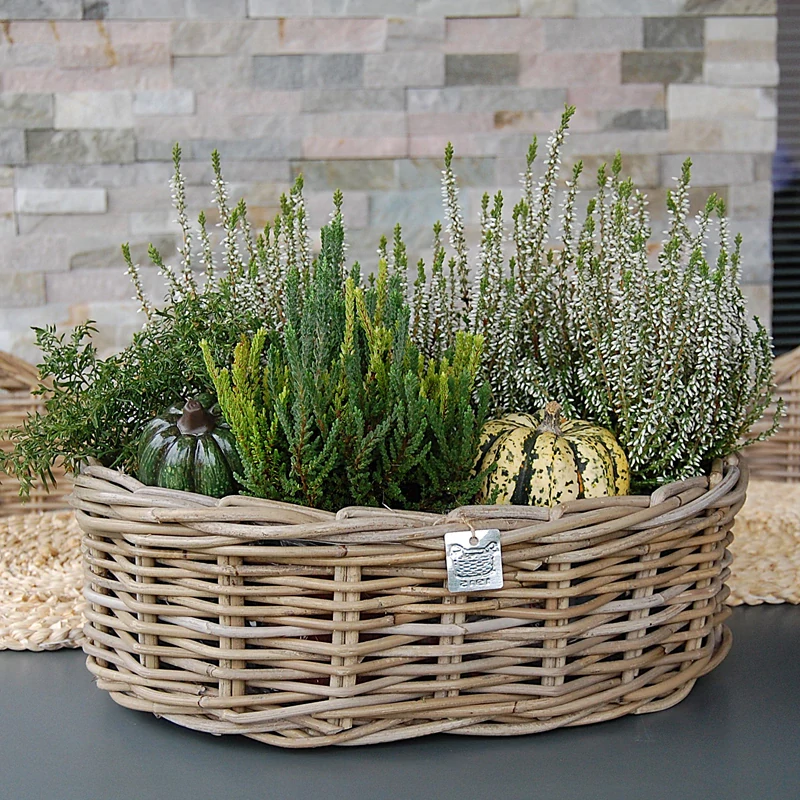 RATANOVÝ Košík OVÁLNY CLASSIC, Grey, 44x32x15 cm