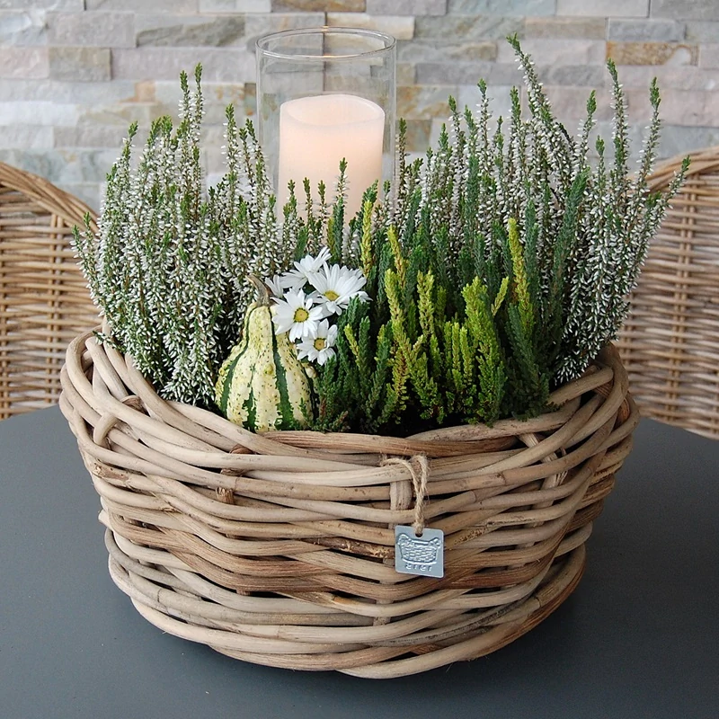 RATANOVÝ Kvetináč DRYPOT Bowl S, HRUBÝ RATAN, Ø40x20 cm