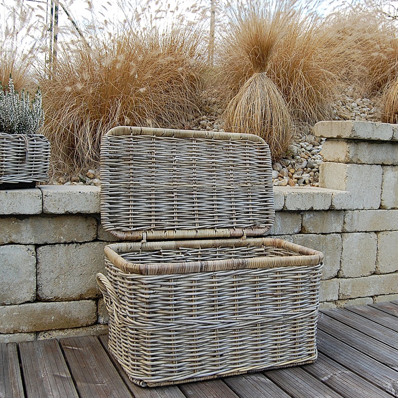 Ratanový ÚLOŽNÝ KOŠ s VÍKEM 