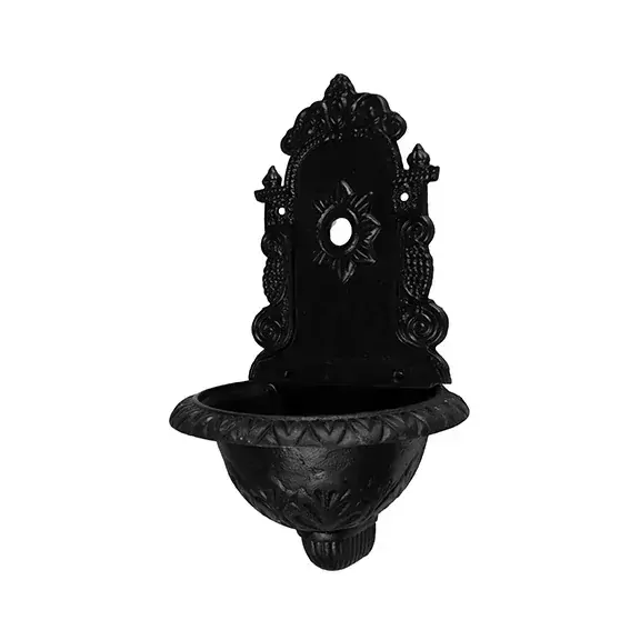 DEKORATÍVNÉ Liatinové umývadlo malé, čierne matné