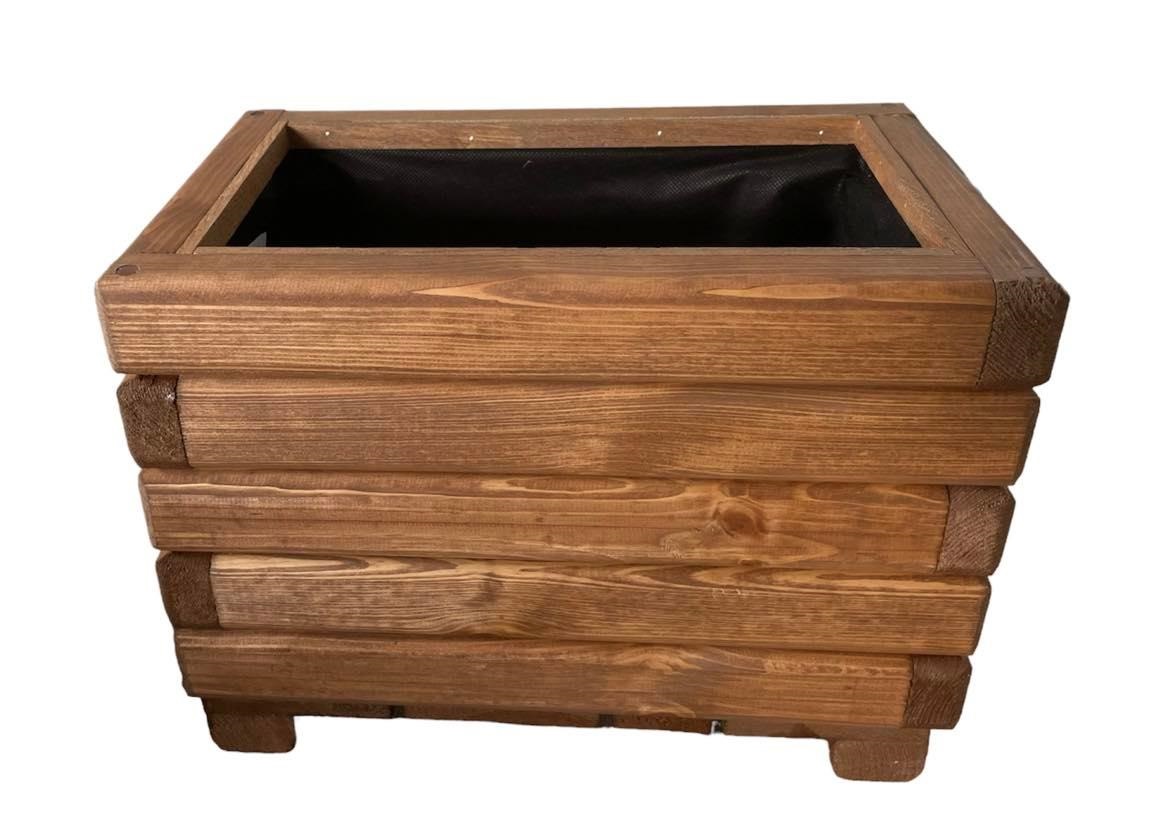 Drevený záhradný kvetináč  AKSAMIT, teak, 400x250x300