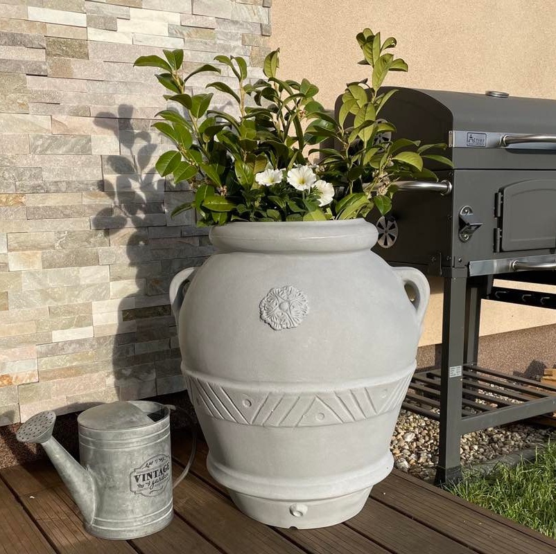 Amfora TOSCANO, imitace šedého kamene, 60x53cm