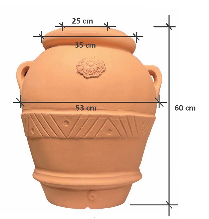 Amfora TOSCANO, terakota, 60x53cm