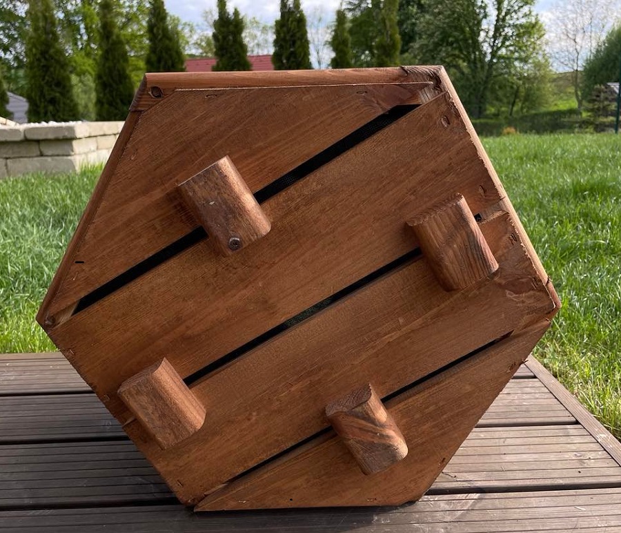Drevený zahradný kvetináč AKSAMIT, teak, 500x350