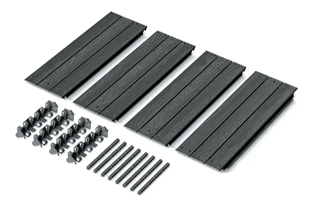 Prosperplast  Vyvýšený záhon BASE WOODY, antracit, 75,6 cm