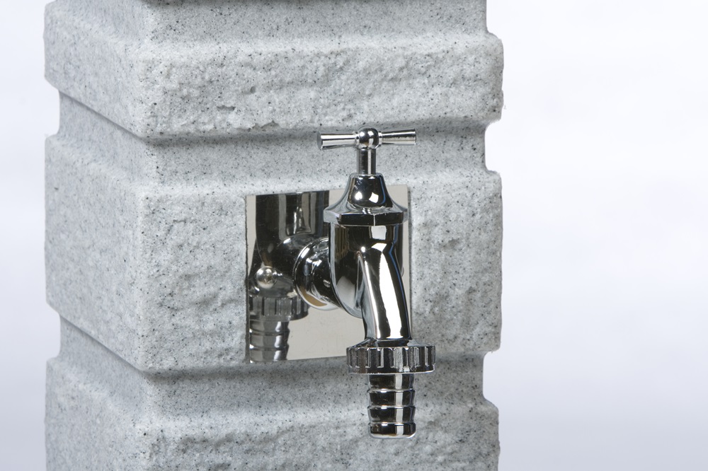 Prosperplast Záhradný stĺpik s kohútikom ROMANA, svetlo šedý granit