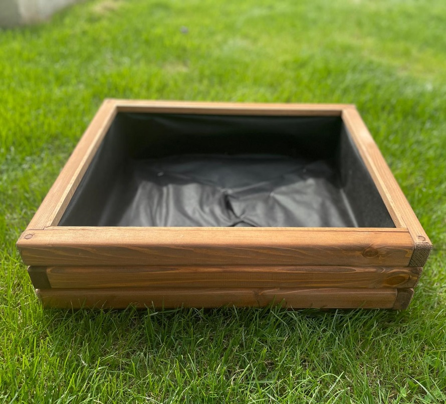 Drevený zahradný kvetináč AKSAMIT, teak, 600x500x200