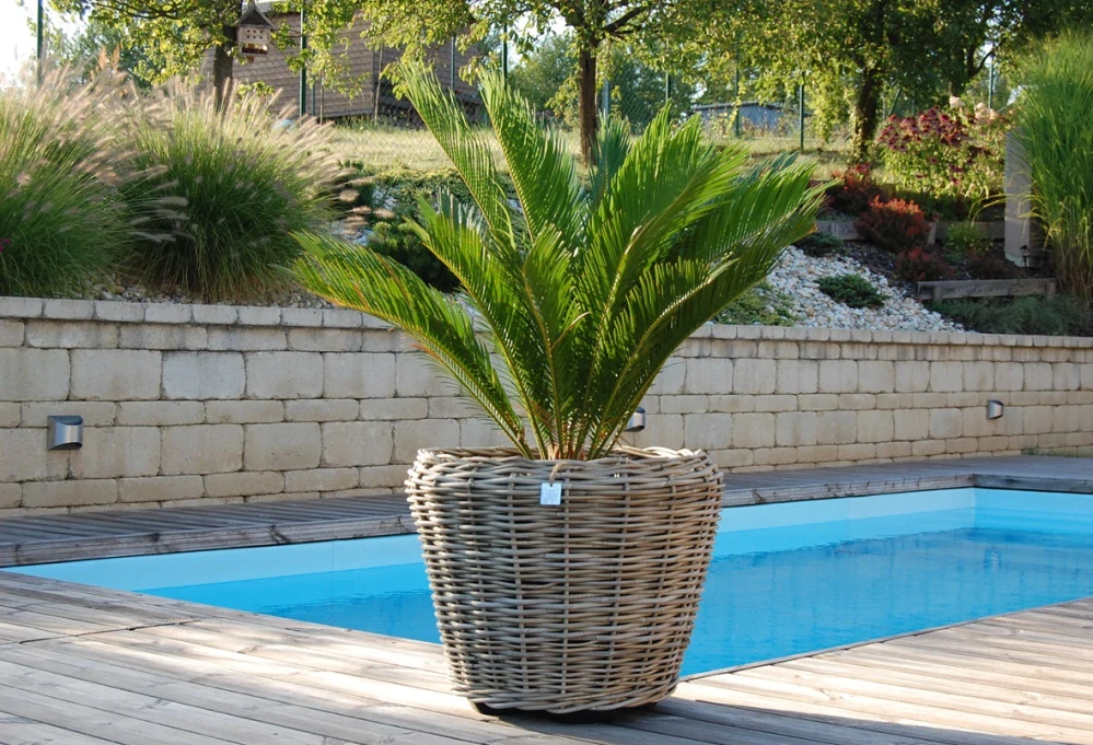 RATANOVÝ Kvetináč DRYPOT Grey, M Ø54x41cm