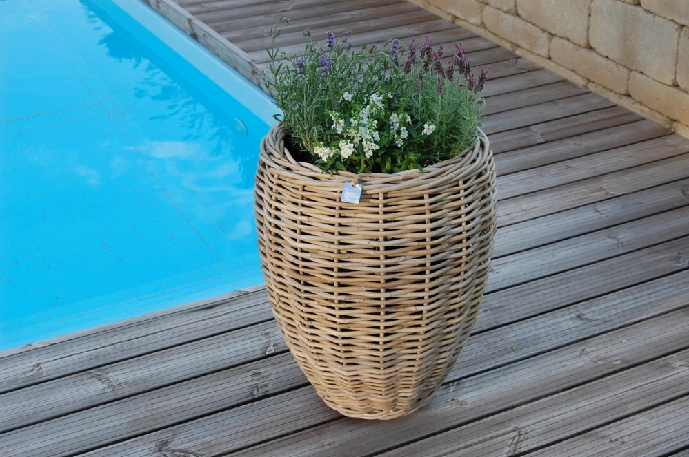 RATANOVÝ Kvetináč DRYPOT VASE, Gray Ø40x53 cm