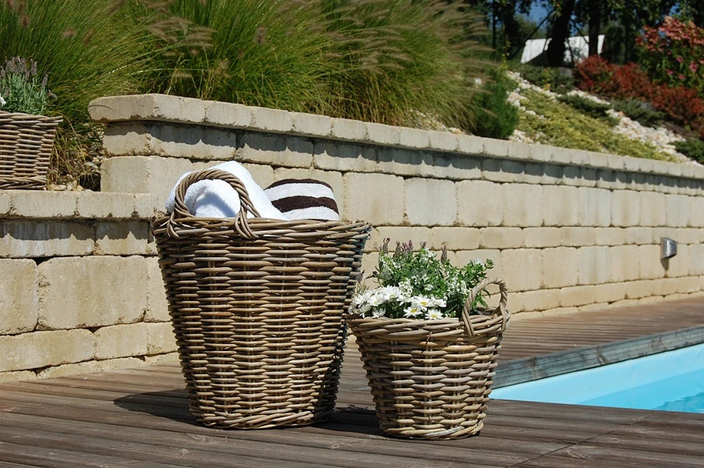 RATANOVÉ Koše, Grey - SET