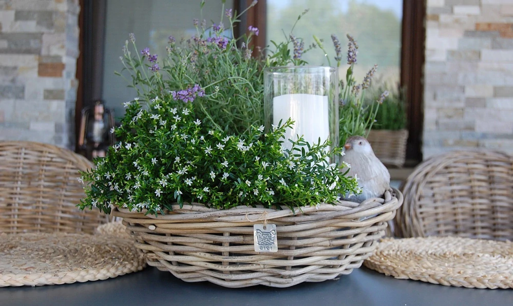 RATANOVÝ Košík CLASIC BOWL, Grey, Ø40x13cm