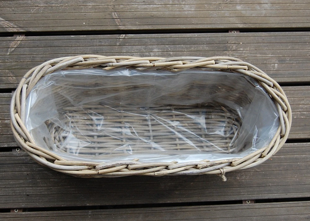 RATANOVÝ truhlík ELIPSA CLASSIC, Grey, 50x20x20 cm