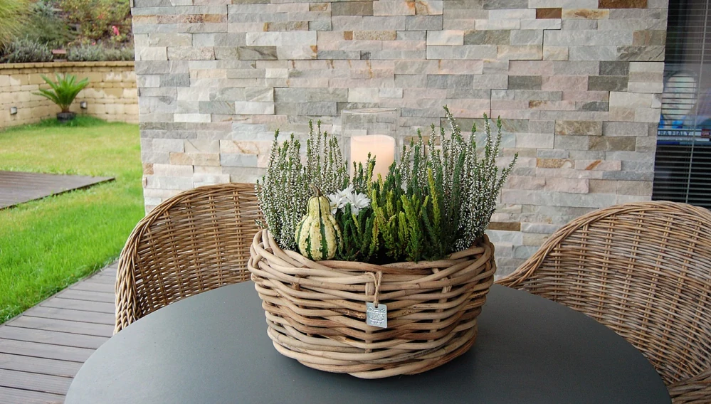 RATANOVÝ Kvetináč DRYPOT Bowl S, HRUBÝ RATAN, Ø40x20 cm