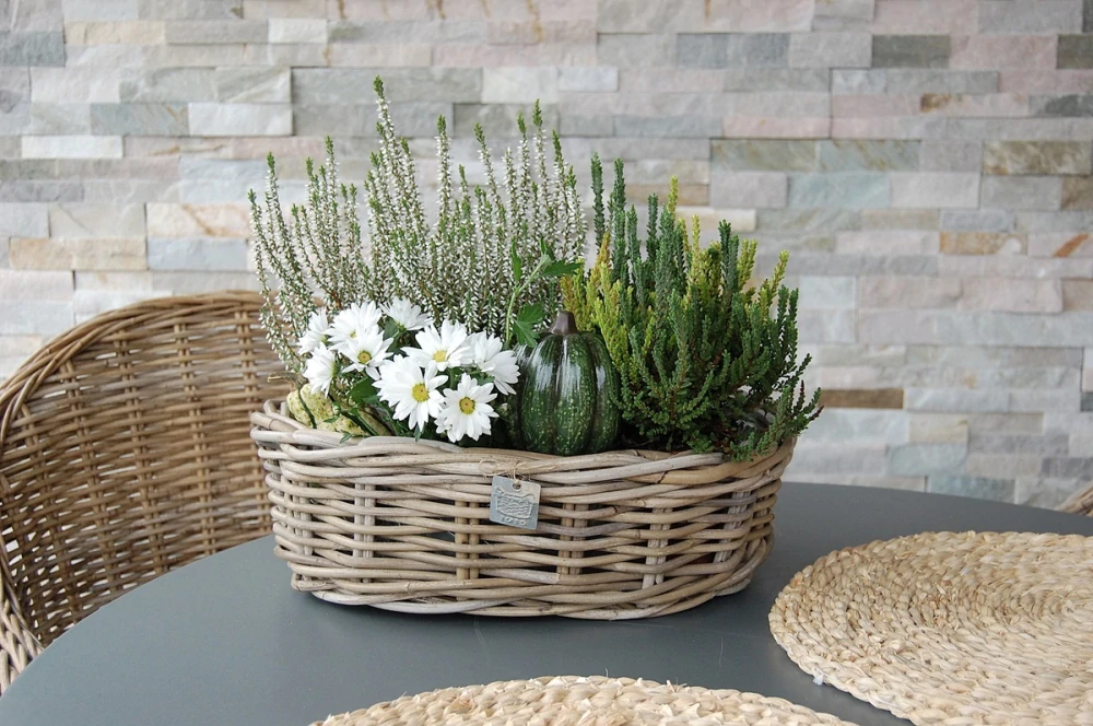 RATANOVÝ Košík OVÁLNY MALÝ, CLASSIC, Grey, 34x26x12 cm