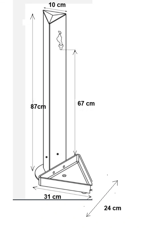 Záhradný Vodovodný Stĺpik NEW YORK, matná tmavozelená