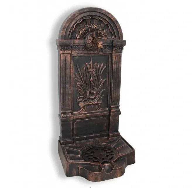 AZTE Záhradná liatinová VÝLEVKA AZTE s kohútikom DRAK, medená patina