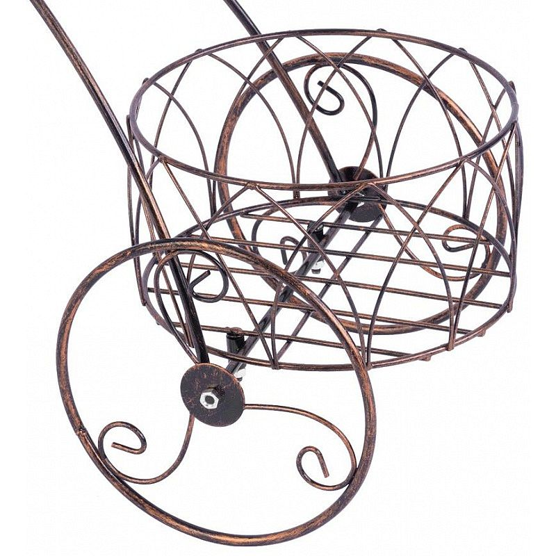 Stojan na tři květináče, kolo, dekorace