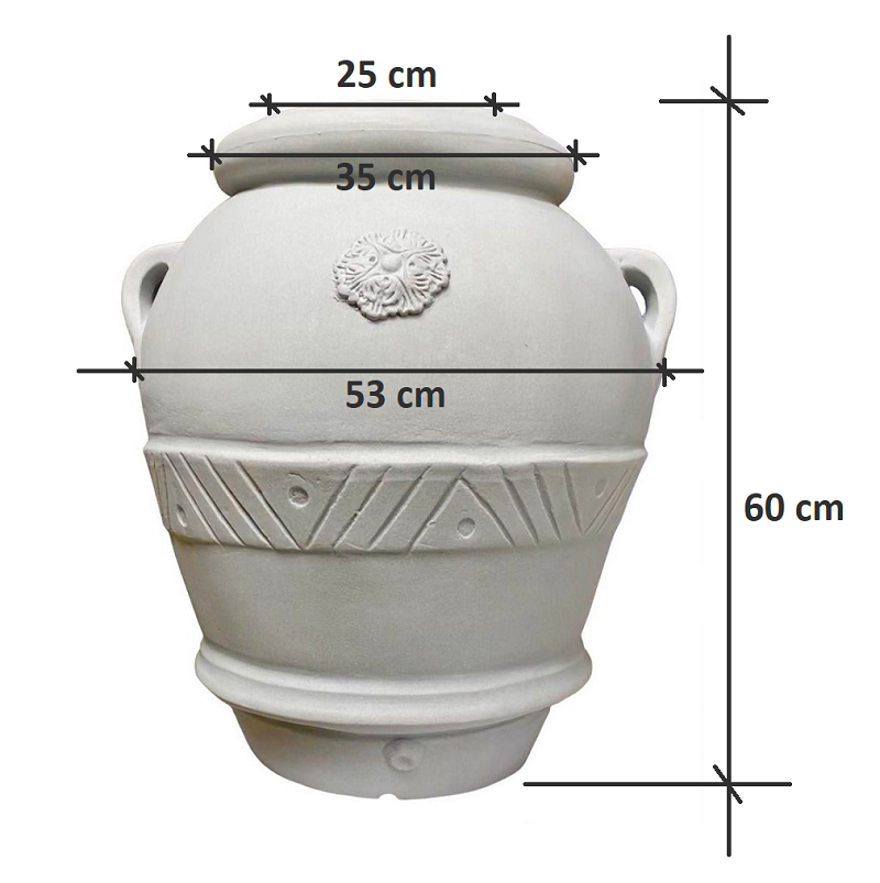 Amfora TOSCANO, imitace šedého kamene, 60x53cm