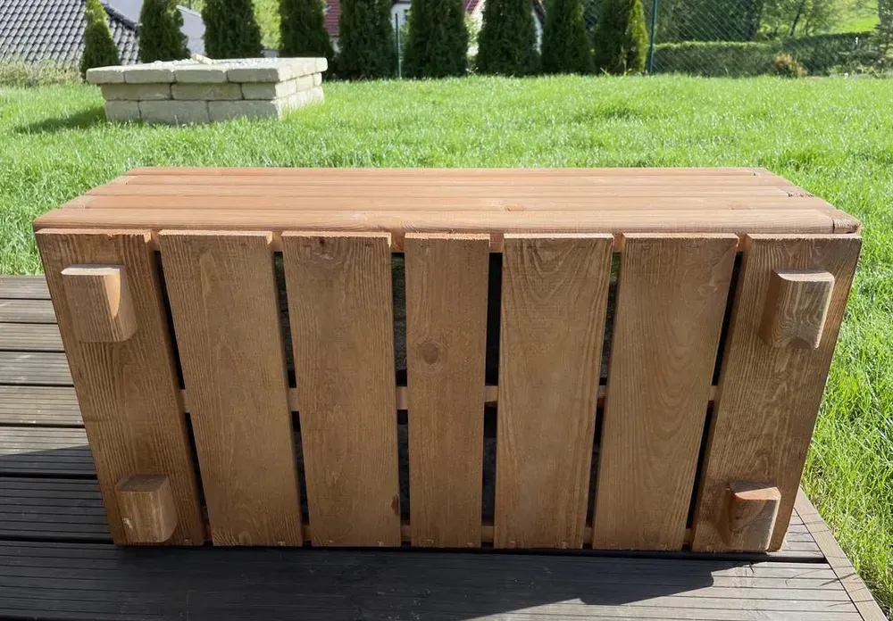 Drevený zahradný kvetináč AKSAMIT, teak, 800x400x300