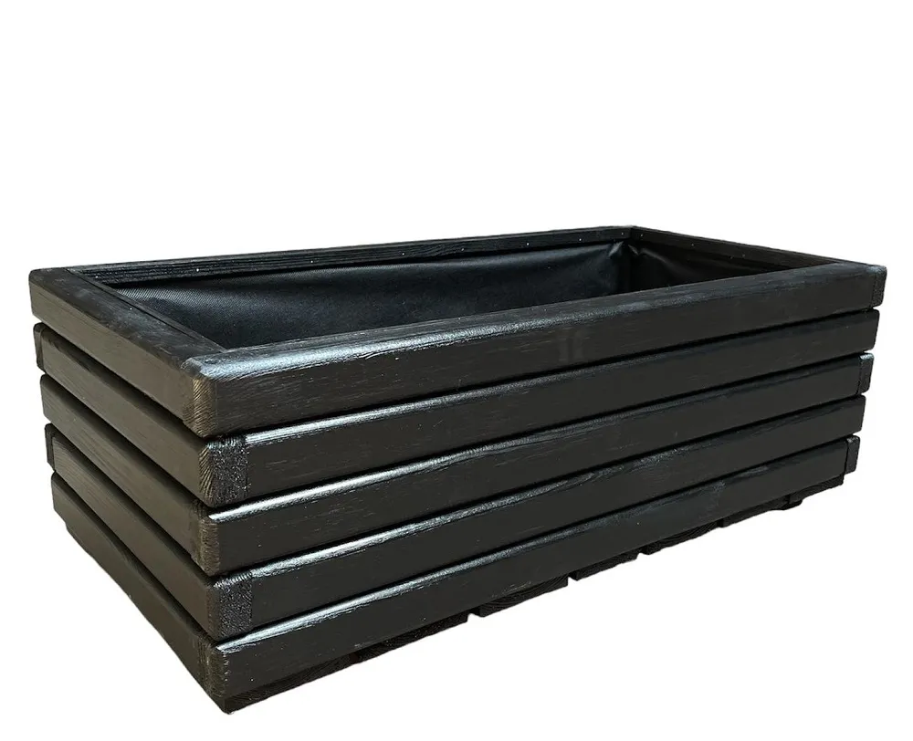 Drevený zahradný kvetináč AKSAMIT, antracit, 800x400x300