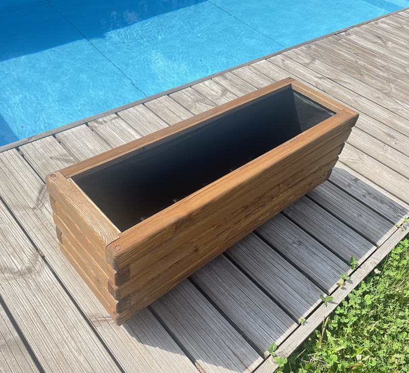 Drevený zahradný kvetináč AKSAMIT, teak, 800x250x300