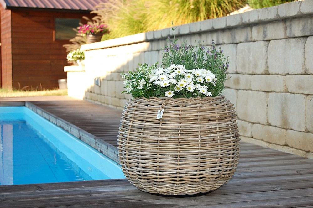 RATANOVÝ Kvetináč DRYPOT TINA medium, Ø45x34 cm