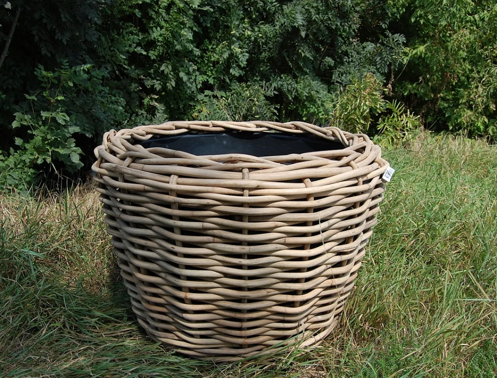 RATANOVÝ Kvetináč DRYPOT, HRUBY RATAN, grey, XL Ø67x51 cm