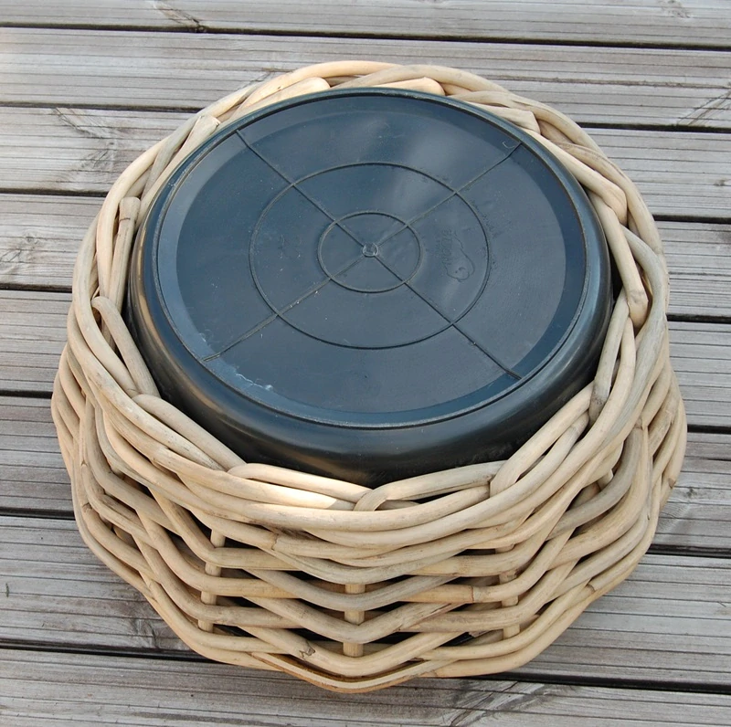 RATANOVÝ Kvetináč DRYPOT BOWL L, HRUBÝ RATAN, Ø56x26 cm