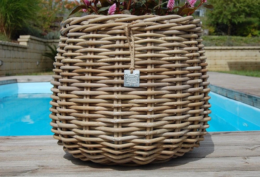 RATANOVÝ Kvetináč CLASSIC ROUND, Grey, Ø38x33 cm