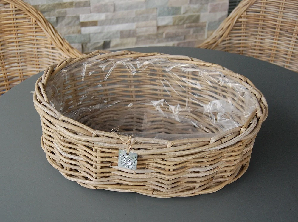 RATANOVÝ Košík OVÁLNY CLASSIC, Grey, 44x32x15 cm