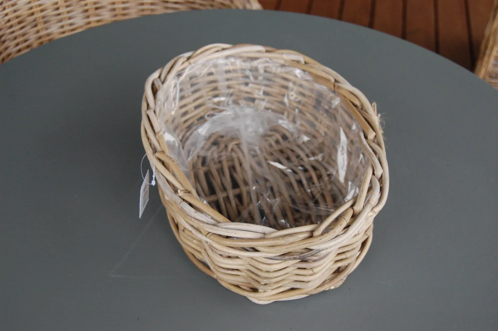 RATANOVÝ Košík OVÁLNY MALÝ, CLASSIC, Grey, 34x26x12 cm