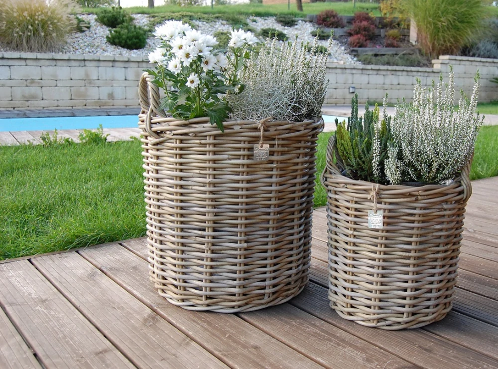 RATANOVÉ Koše DUO, Grey - SET 