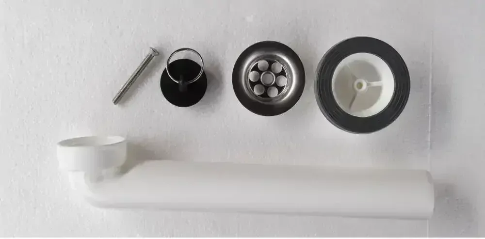 AZTE Záhradné umývadlo z ľahkej ZLIATINY HLINÍKA, s kohútikom, odtokom a sifónom, ČIERNE