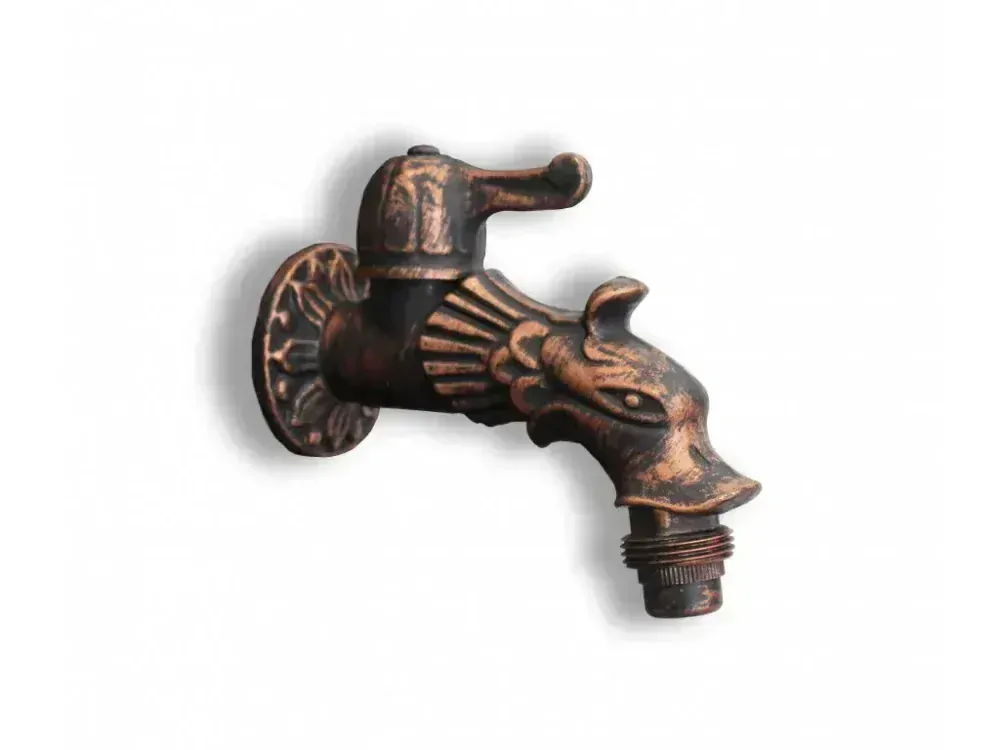 Záhradné Umyvadlo LITINOVÉ s kohútikom, medená patina/svetlá