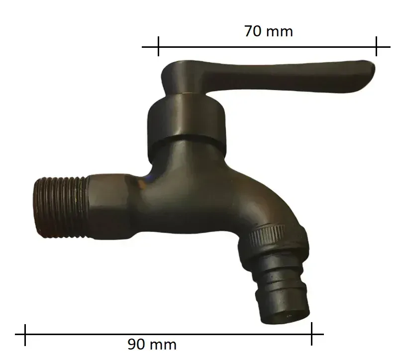 AZTE Vodovodný KOHÚTIK 1/2", čierny matný, 9 cm