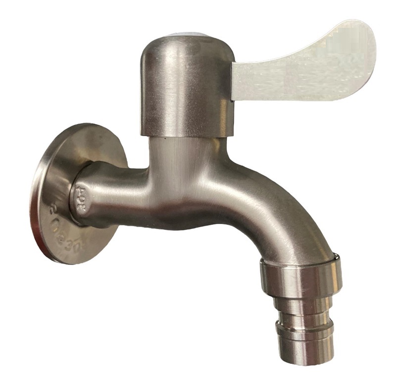 AZTE Vodovodný KOHÚTIK NEREZ s adaptérom na hadicu 1/2", kovovo šedý