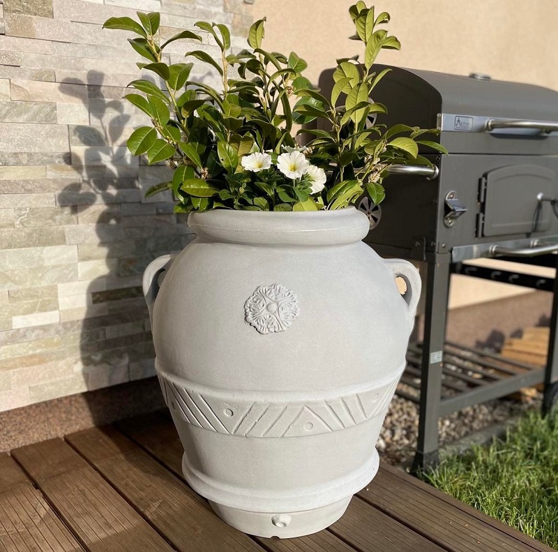 Amfora TOSCANO, imitace šedého kamene, 60x53cm