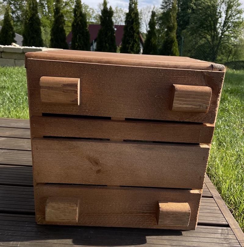 Drevený zahradný kvetináč  AKSAMIT, teak, 340x400x400