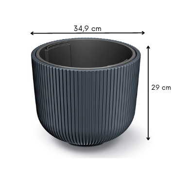 Kvetináč s vložkou MILLY antracit Ø34,9 cm
