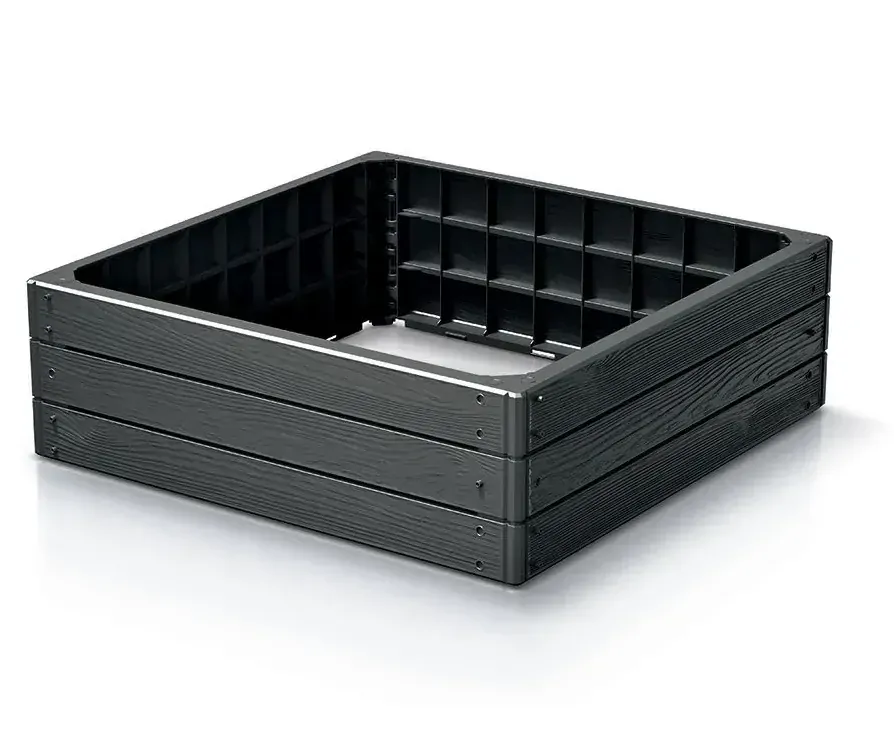 Prosperplast  Vyvýšený záhon BASE WOODY, antracit, 75,6 cm