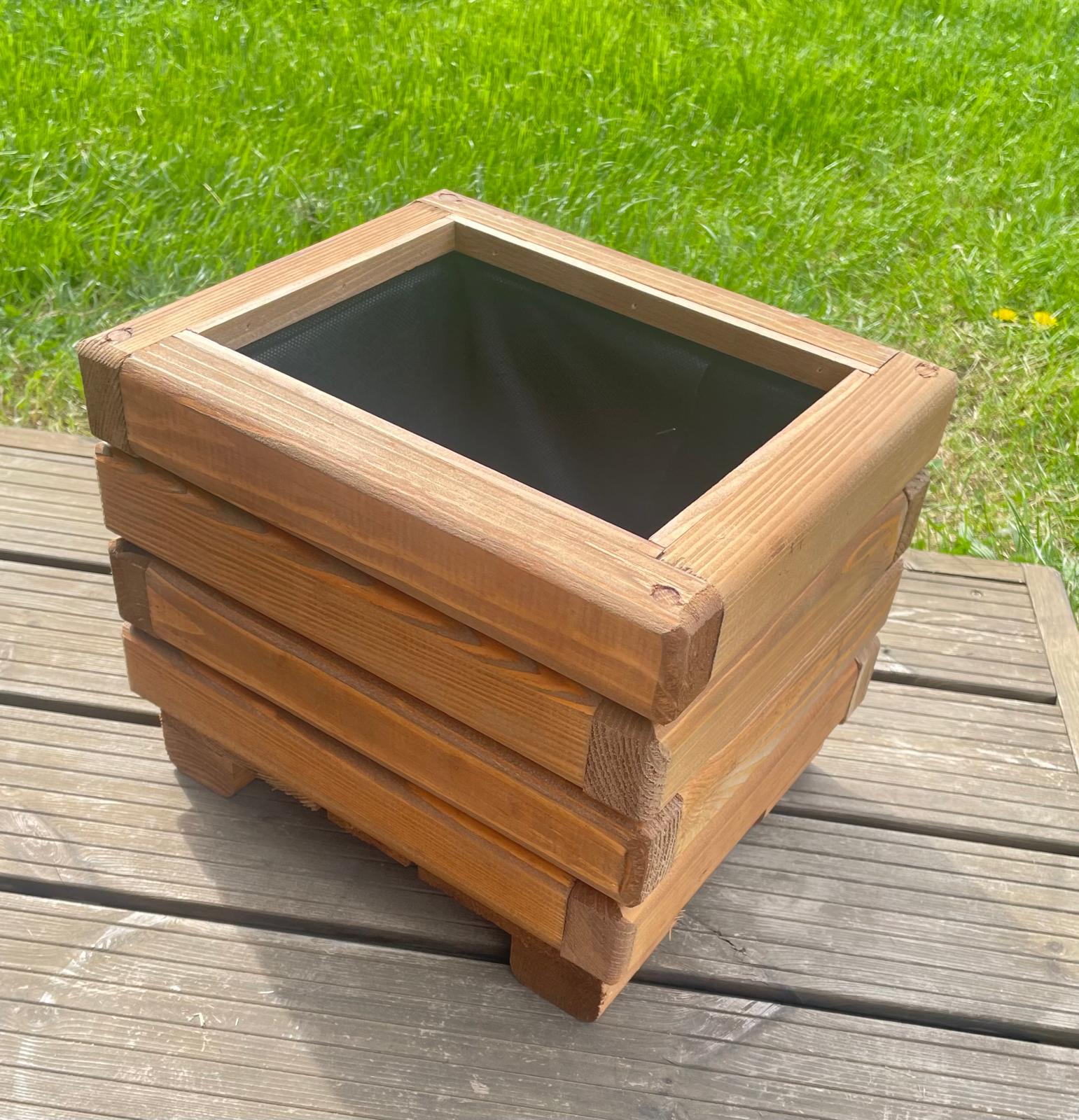 Drevený zahradný kvetináč AKSAMIT, teak, 300x250x250