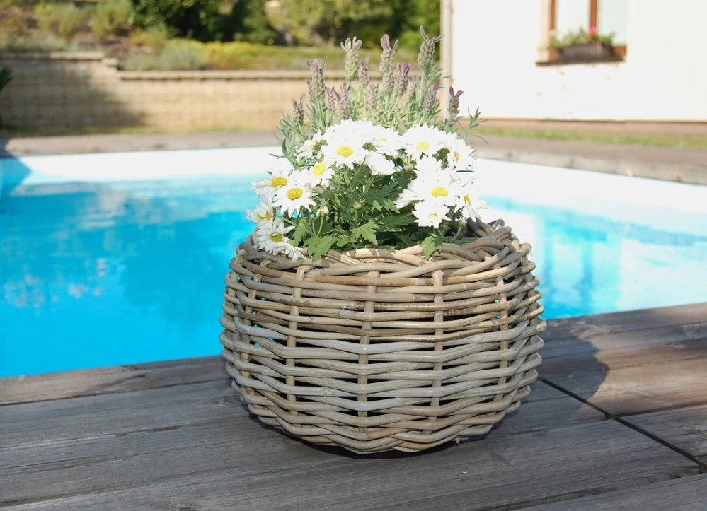 RATANOVÝ Kvetináč DRYPOT TINA small, Ø29x19 cm