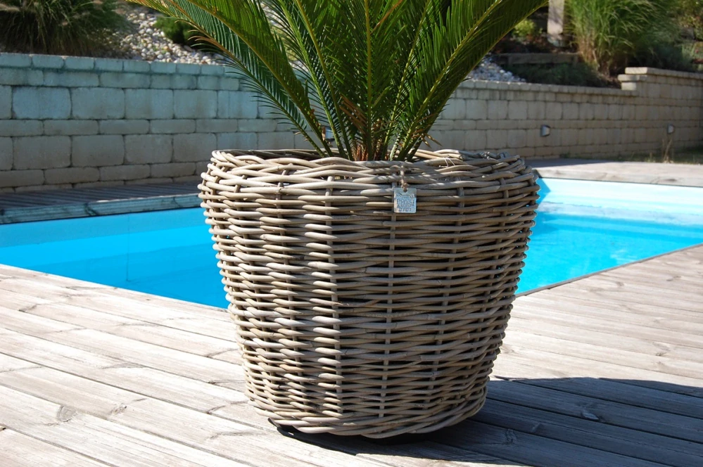 RATANOVÝ Kvetináč DRYPOT Grey, M Ø54x41cm