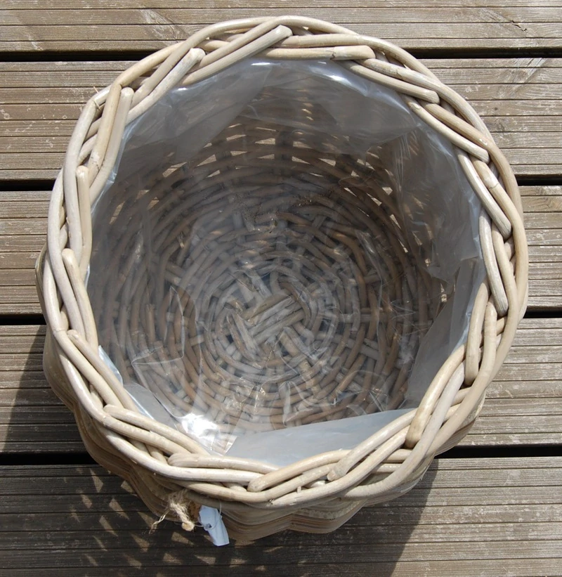 RATANOVÝ Kvetináč CLASSIC ROUND, Grey, Ø38x33 cm