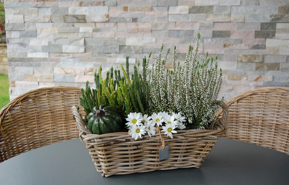 RATANOVÝ Košík s rúčkami CLASSIC, Grey, 37x22x12 cm