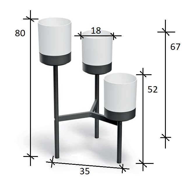 Stojan na kvety BLOOMIE STAND biely 54 cm