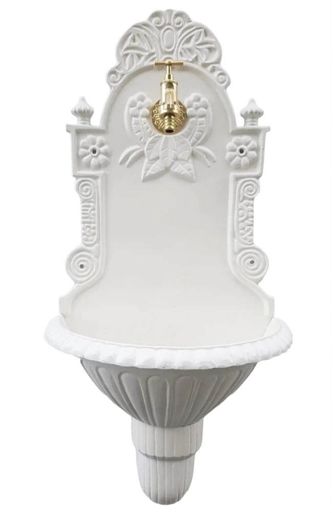 Záhradné umývadlo ROYAL z ľahkej zliatiny hliníka, biele, SADA