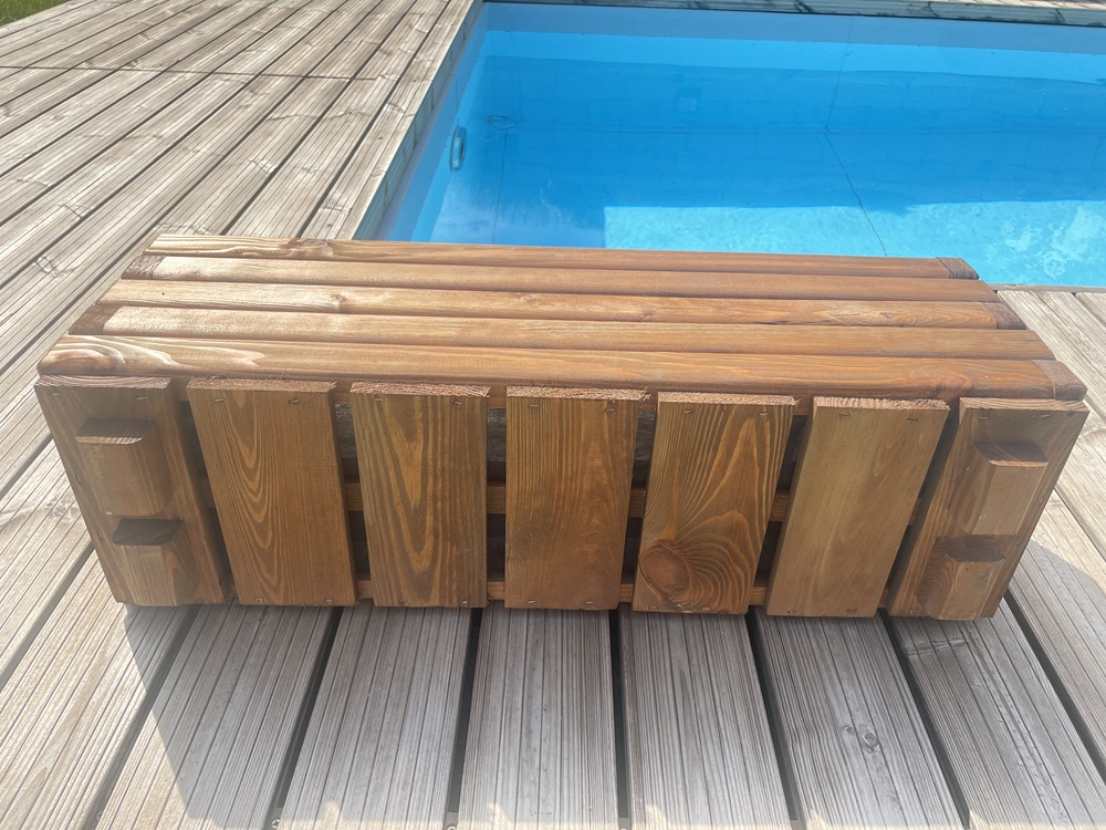 Drevený zahradný kvetináč AKSAMIT, teak, 800x250x300