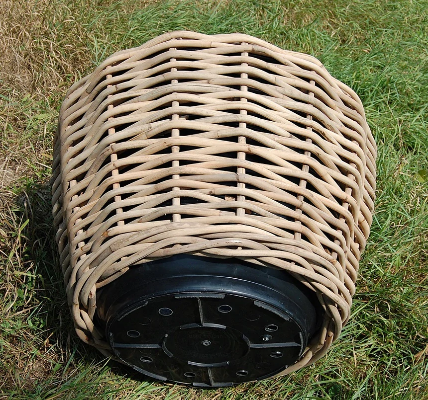 RATANOVÝ Kvetináč DRYPOT, HRUBY RATAN, grey, XL Ø67x51 cm